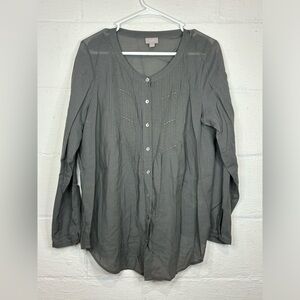 J.Jill Woman’s Sheer Grey Lightweight Blouse Size Medium
